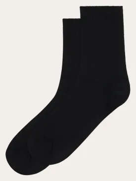 1-pack Cable structure socks - GOTS/Vegan - Black Jet