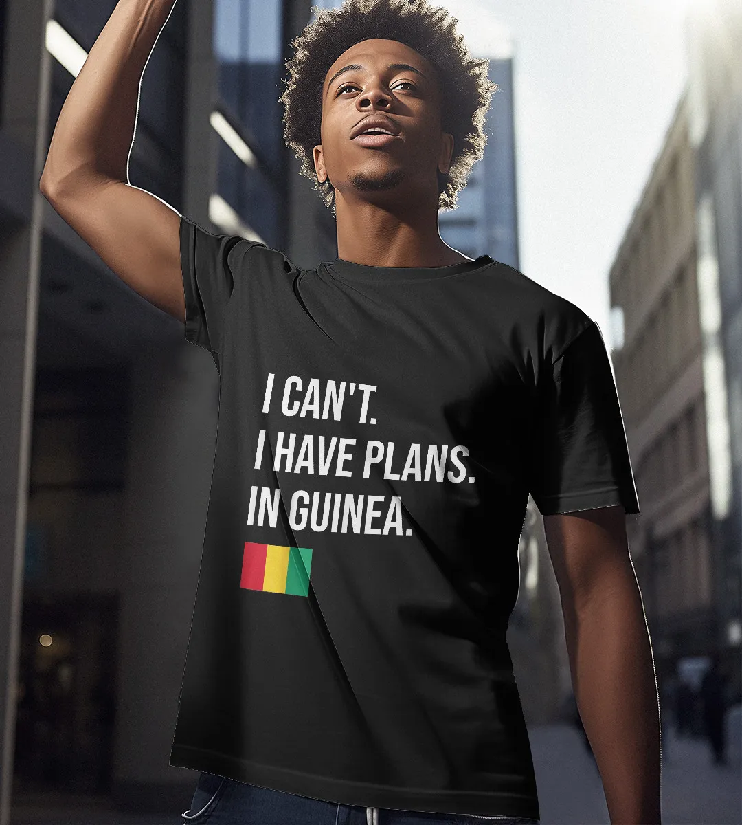 1sttheworld T-Shirt - I Can't I Have Plans In Guinea T-Shirt Black A35