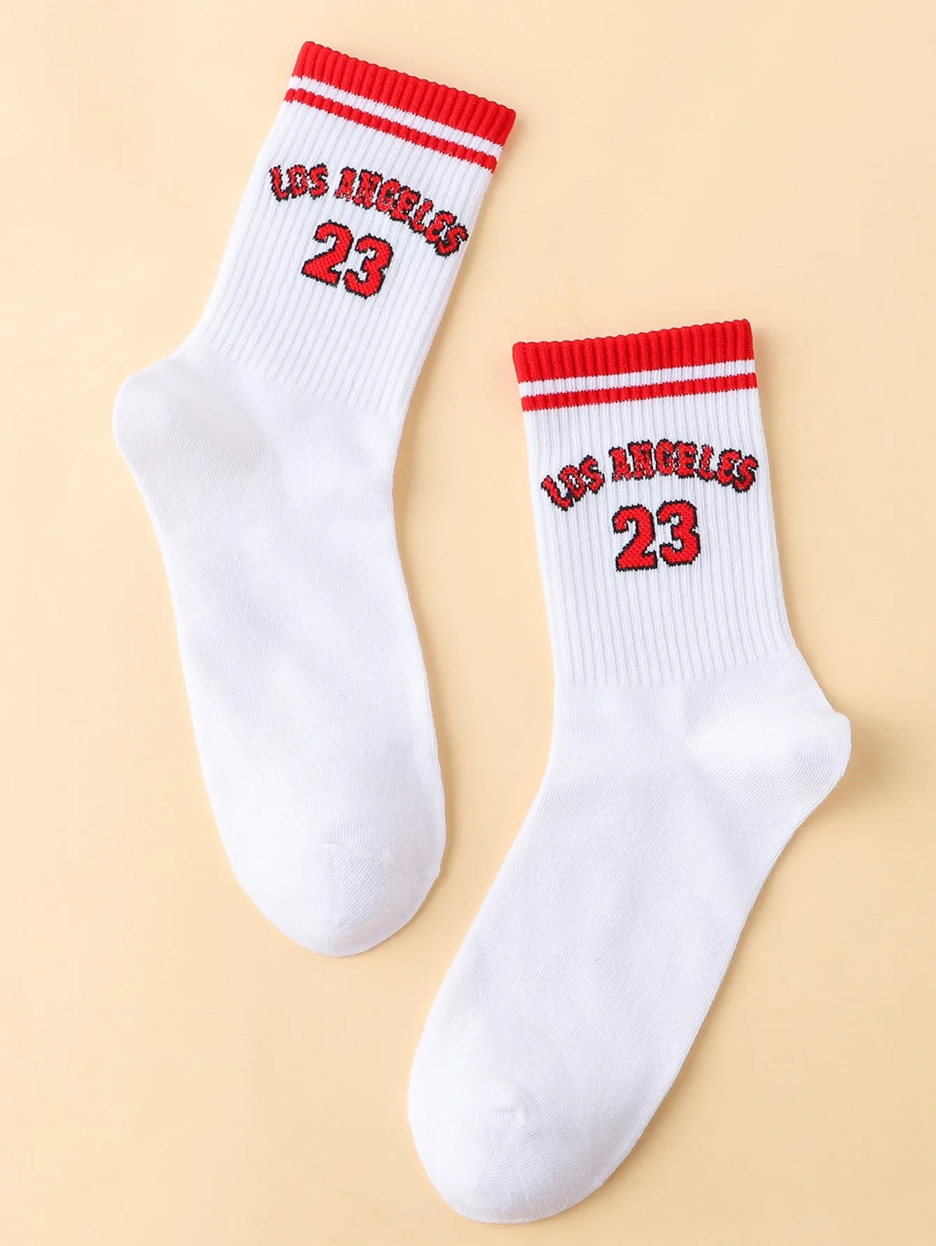 23 Los Angeles Red Decor Crew Socks for Women Fun Socks Funky Socks Novelty