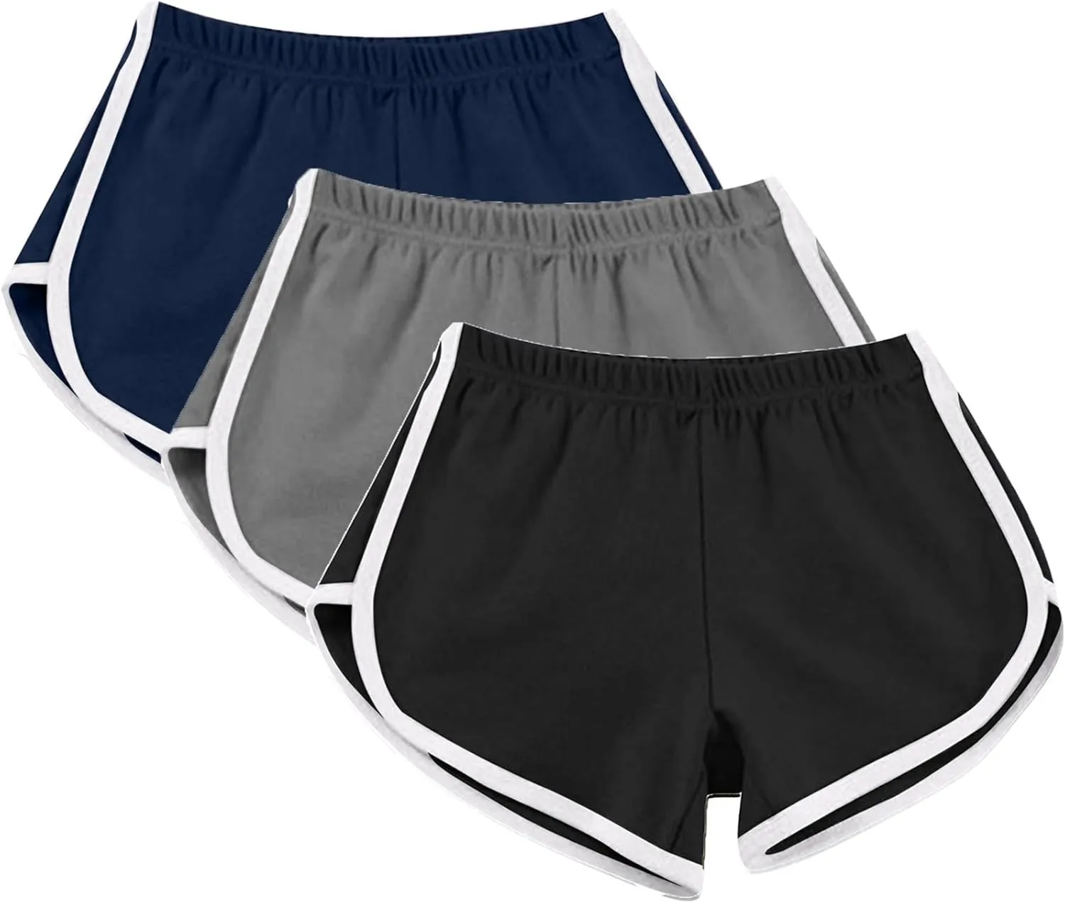 3 Pack Shorts for Women Summer Casual High Waisted Dolphin Workout Gym Running Athletic Sports Shorts Lounge