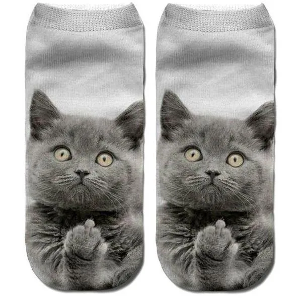 3D Cat Print Cotton Socks for Men & Women