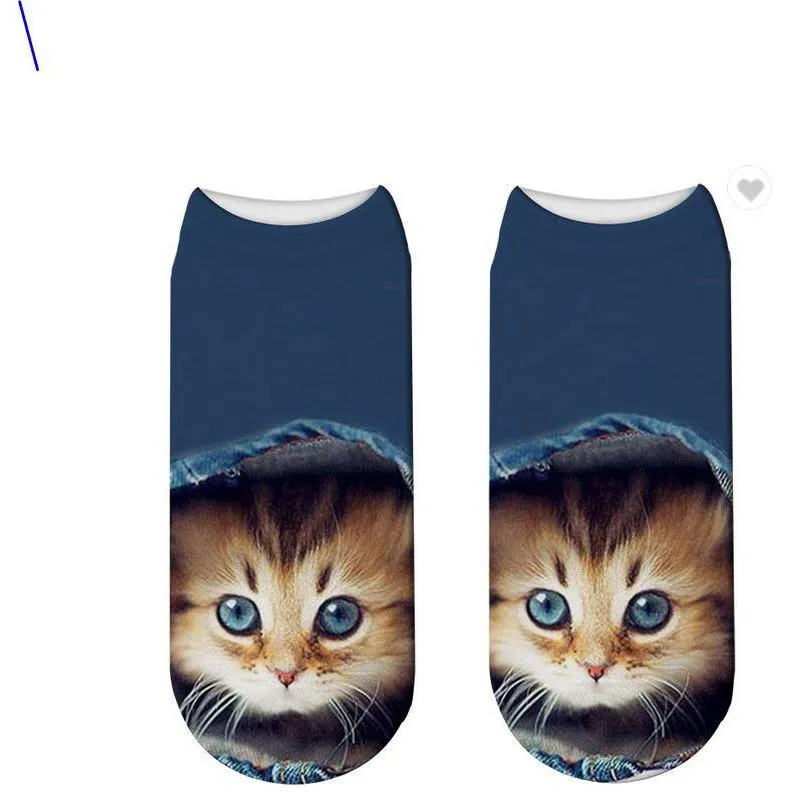 3D Cat Print Cotton Socks for Men & Women