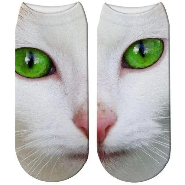 3D Cat Print Cotton Socks for Men & Women
