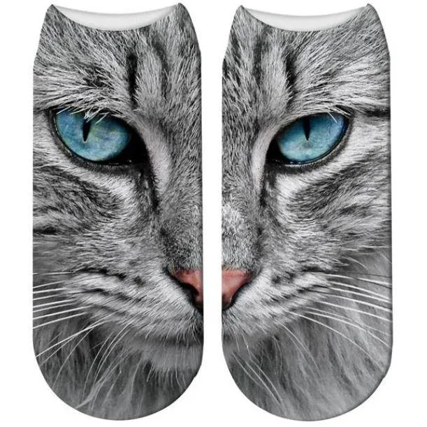 3D Cat Print Cotton Socks for Men & Women