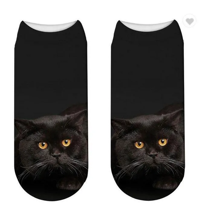 3D Cat Print Cotton Socks for Men & Women