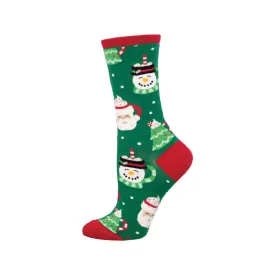 A Cup Of Holiday Cheer Crew Socks - Womens