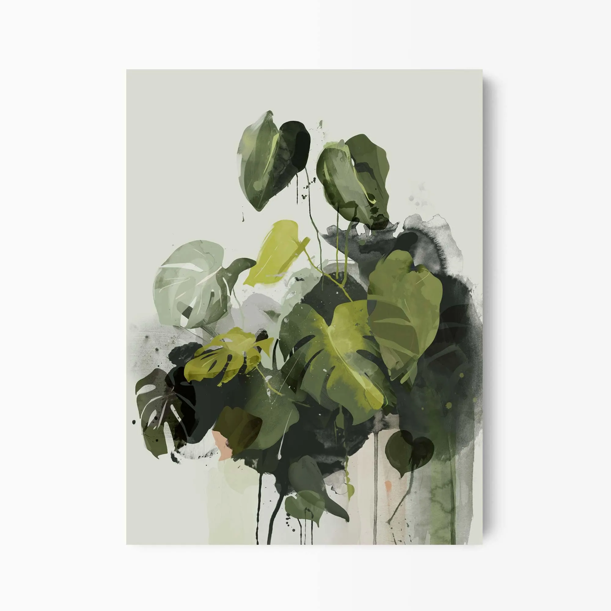 Abstract Monstera Leaf Art Print