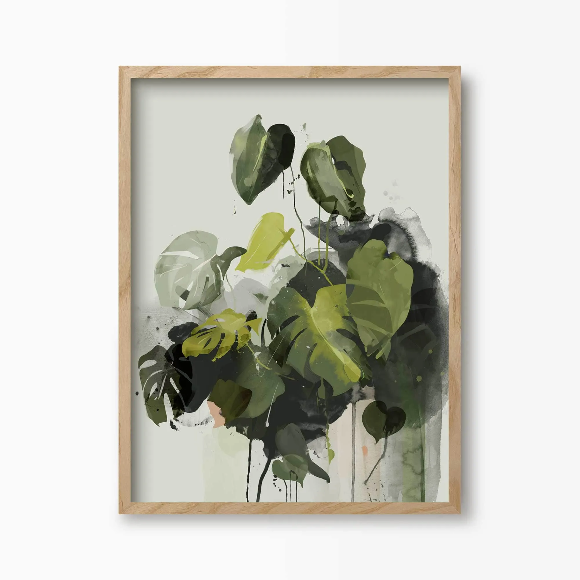 Abstract Monstera Leaf Art Print