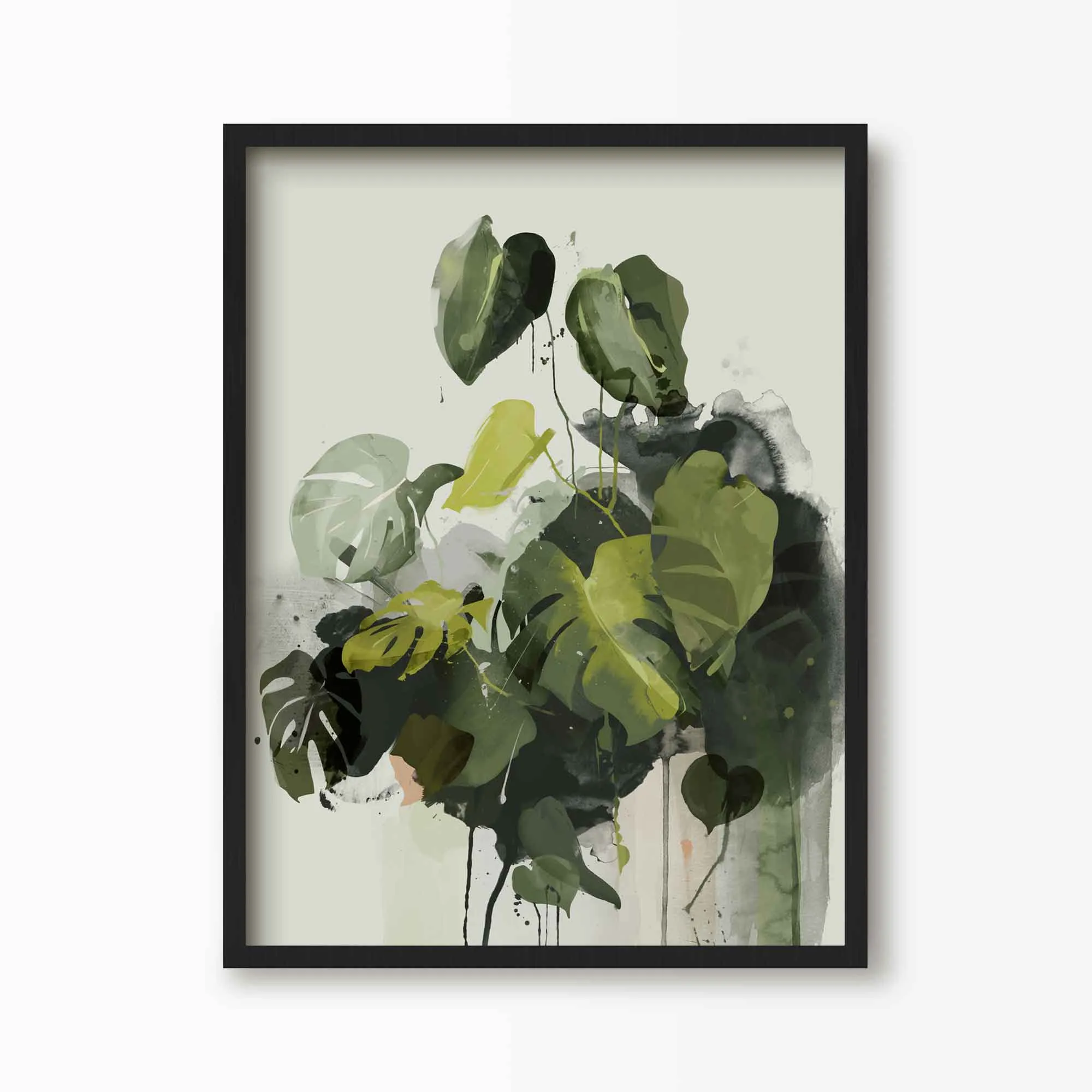 Abstract Monstera Leaf Art Print