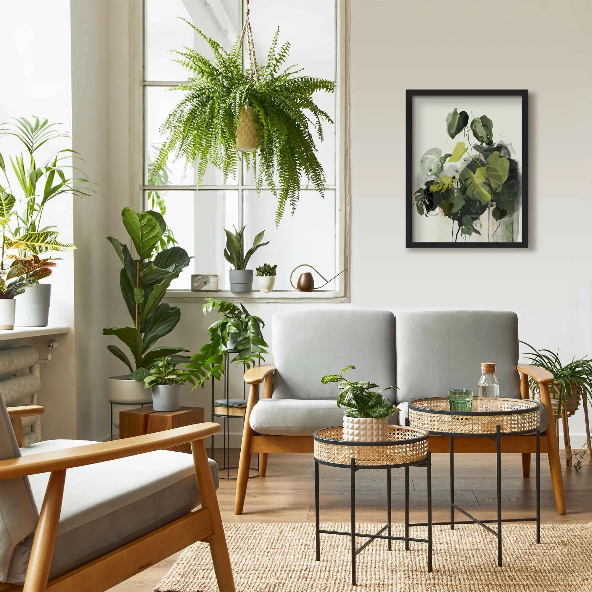 Abstract Monstera Leaf Art Print