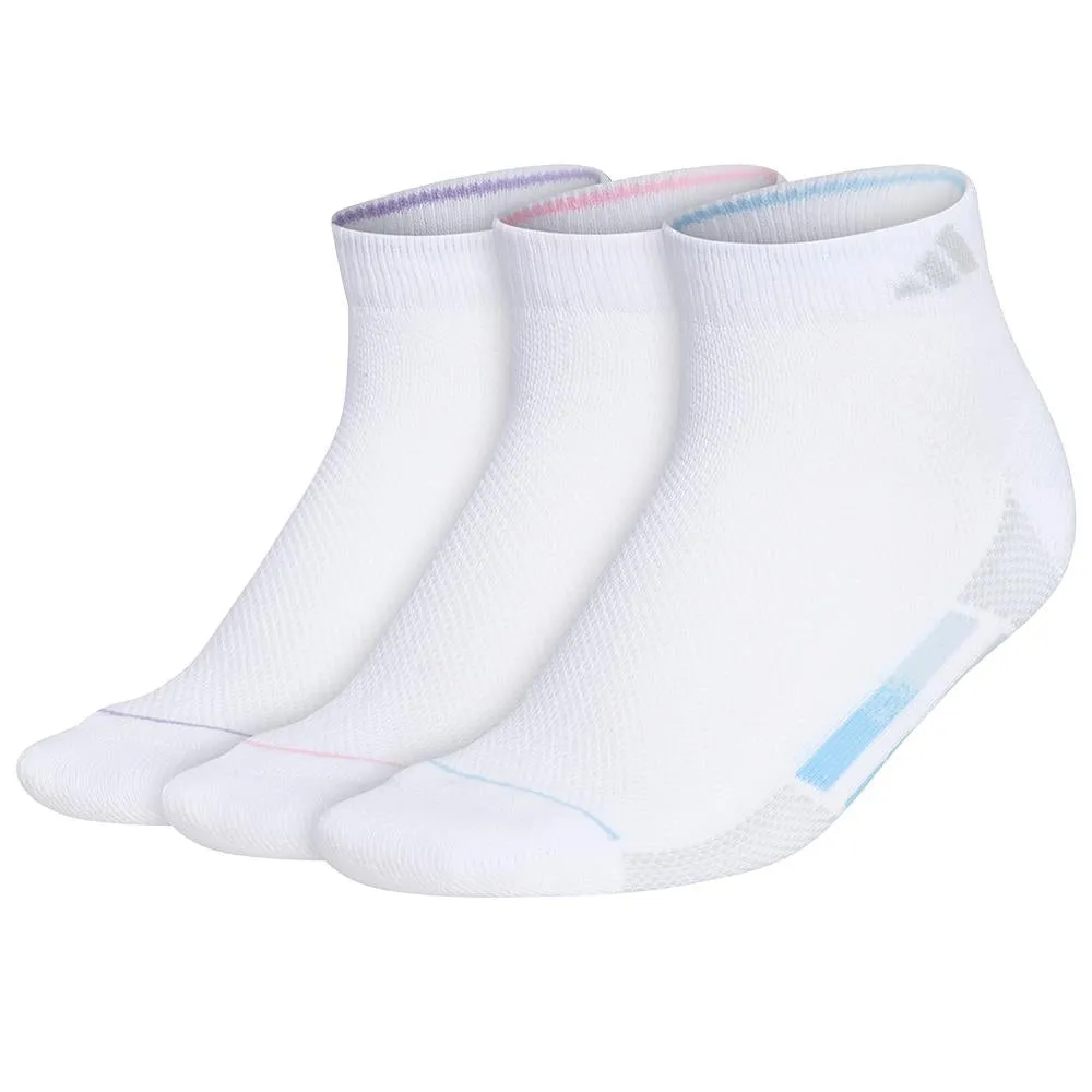 adidas Women's Superlite 3 Stripe Low Cut 3 Pack Socks - White/Multi