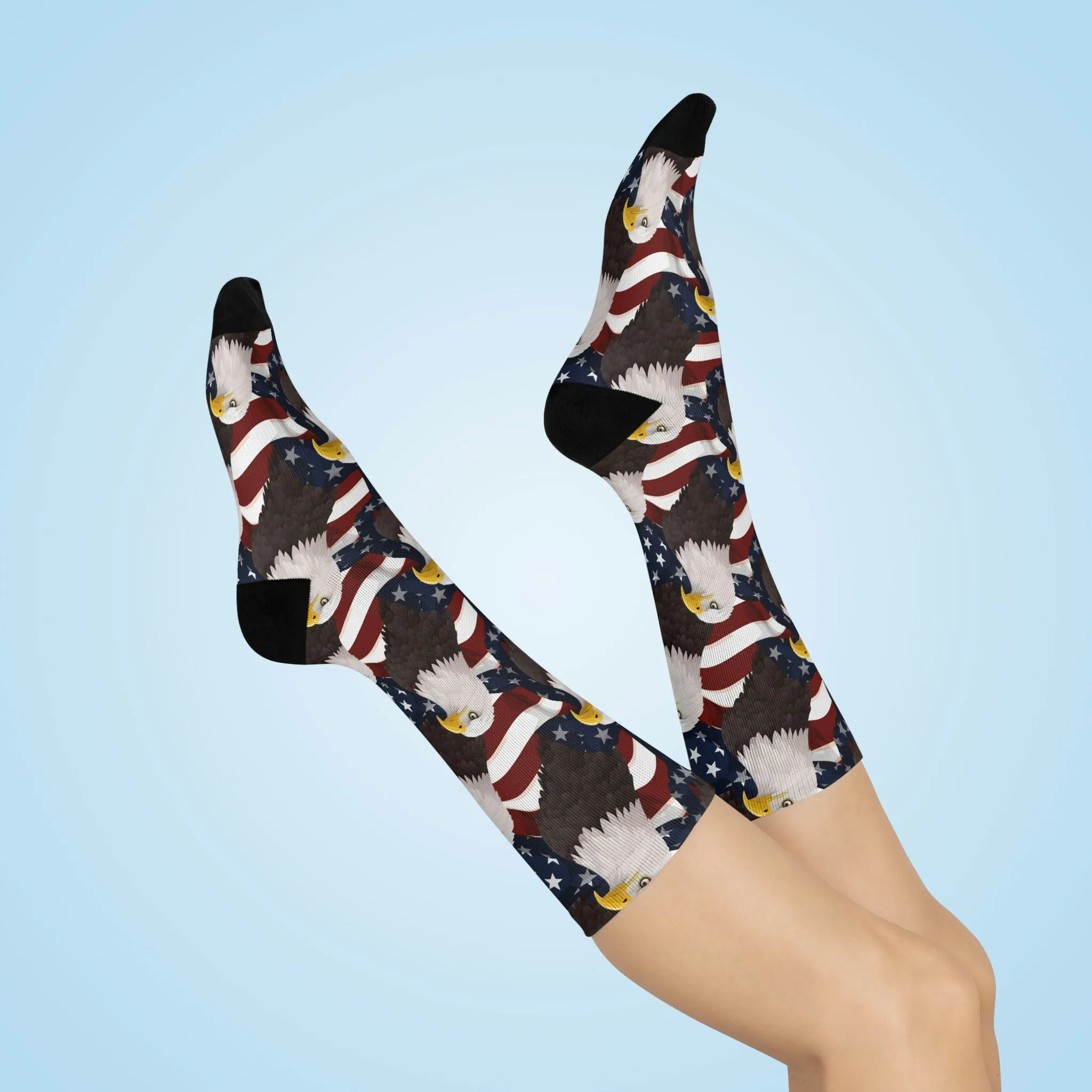 American Blad Eagle Design Cushioned Crew Socks