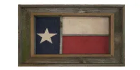 Antiqued Texas Flag in Window Frame
