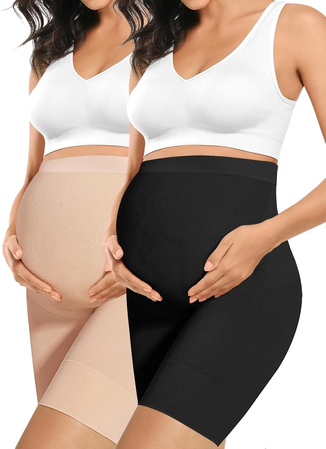 Baby Bump Premium Maternity Shapewear, High Waisted Mid-Thigh Pregnancy Underwear Prevent Chaffing Soft Adominal Support