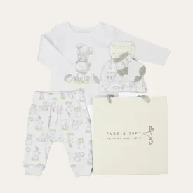 Baby Unisex 4 Piece Outfit Set - Elephant and Bear