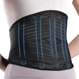 Back Support Brace for Posture with Stretchable Belt.Upgraded High-elastic Straps.Lumbar Back Brace for Lower Back Pain Relief with Breathable Mesh.Sitting,Lifting,Walking,L