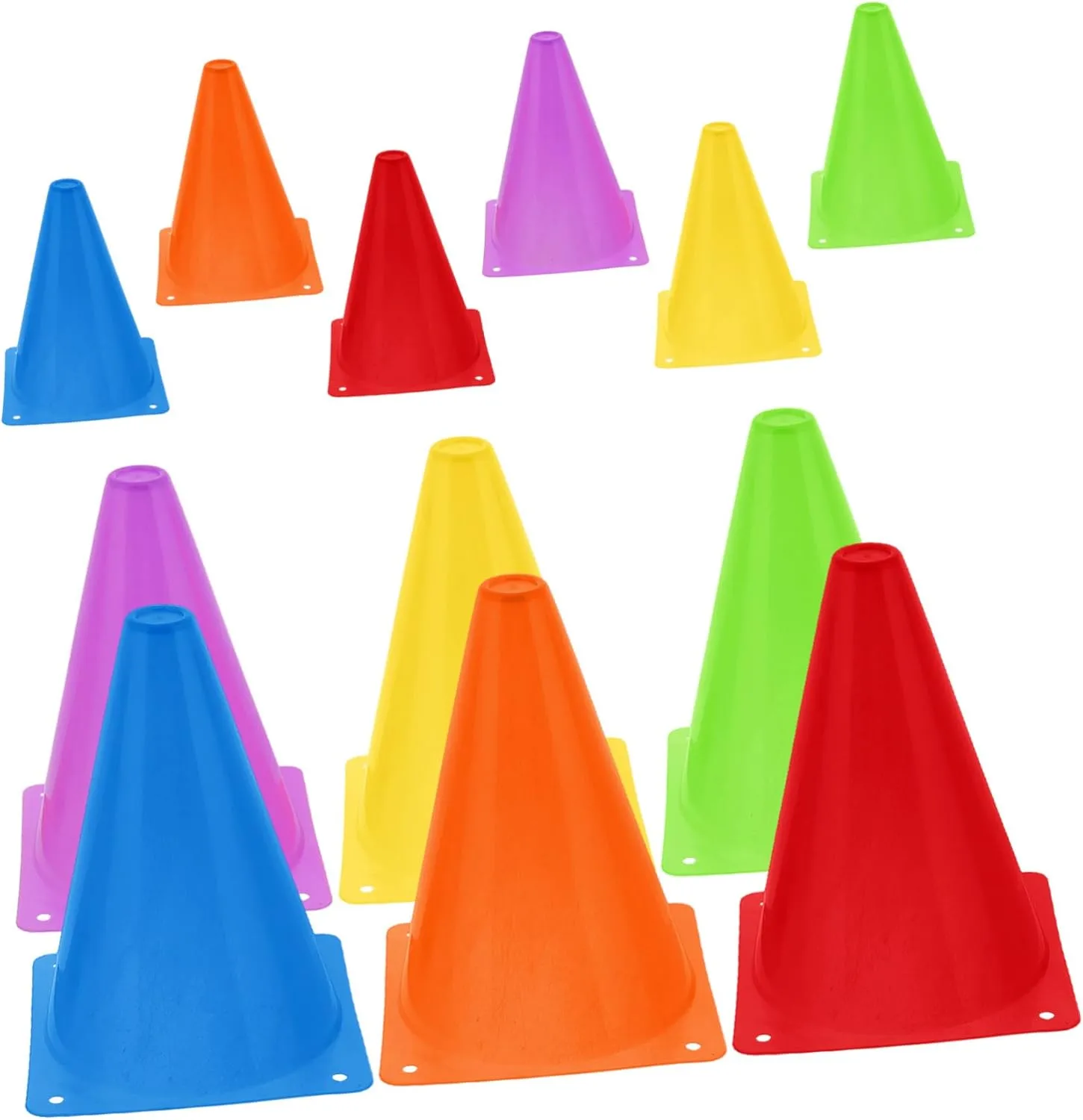 BESPORTBLE Boost Training Effectiveness 12pcs Soccer Basketball Cones Markers Obstacles Indoor/Outdoor Pe Material Set