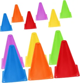 BESPORTBLE Boost Training Effectiveness 12pcs Soccer Basketball Cones Markers Obstacles Indoor/Outdoor Pe Material Set