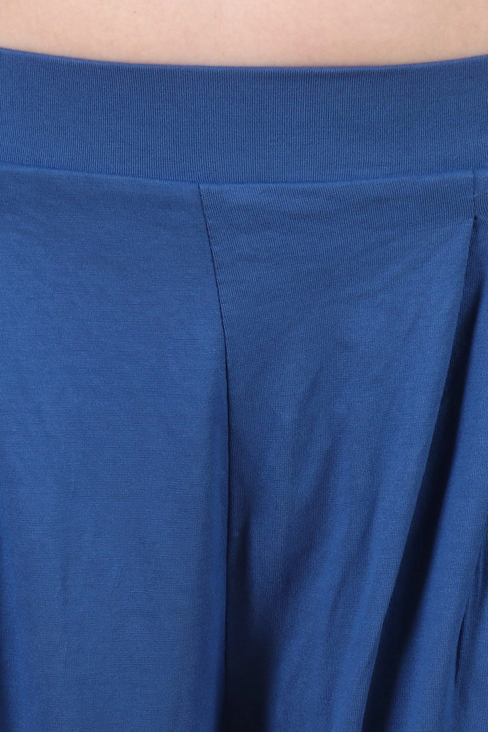 Blue Solid Cropped Wide Palazzo