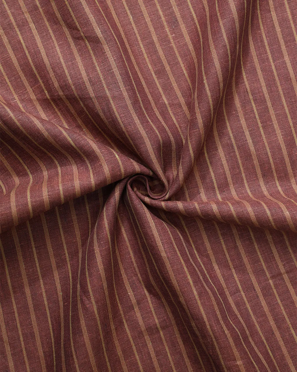 BROWN STRIPES PATTERN LINEN FABRIC