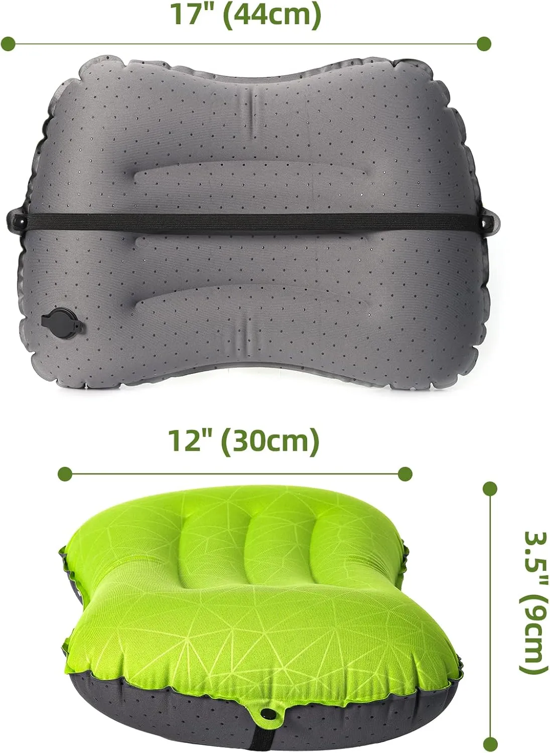 Camping Pillow - Inflatable Pillow - Travel Pillows for Backpacking & Airplane, Lumbar Support 2.0 Blow Up Pillows, Ultralight Compressible, Comfortable, Ergonomic Pillow