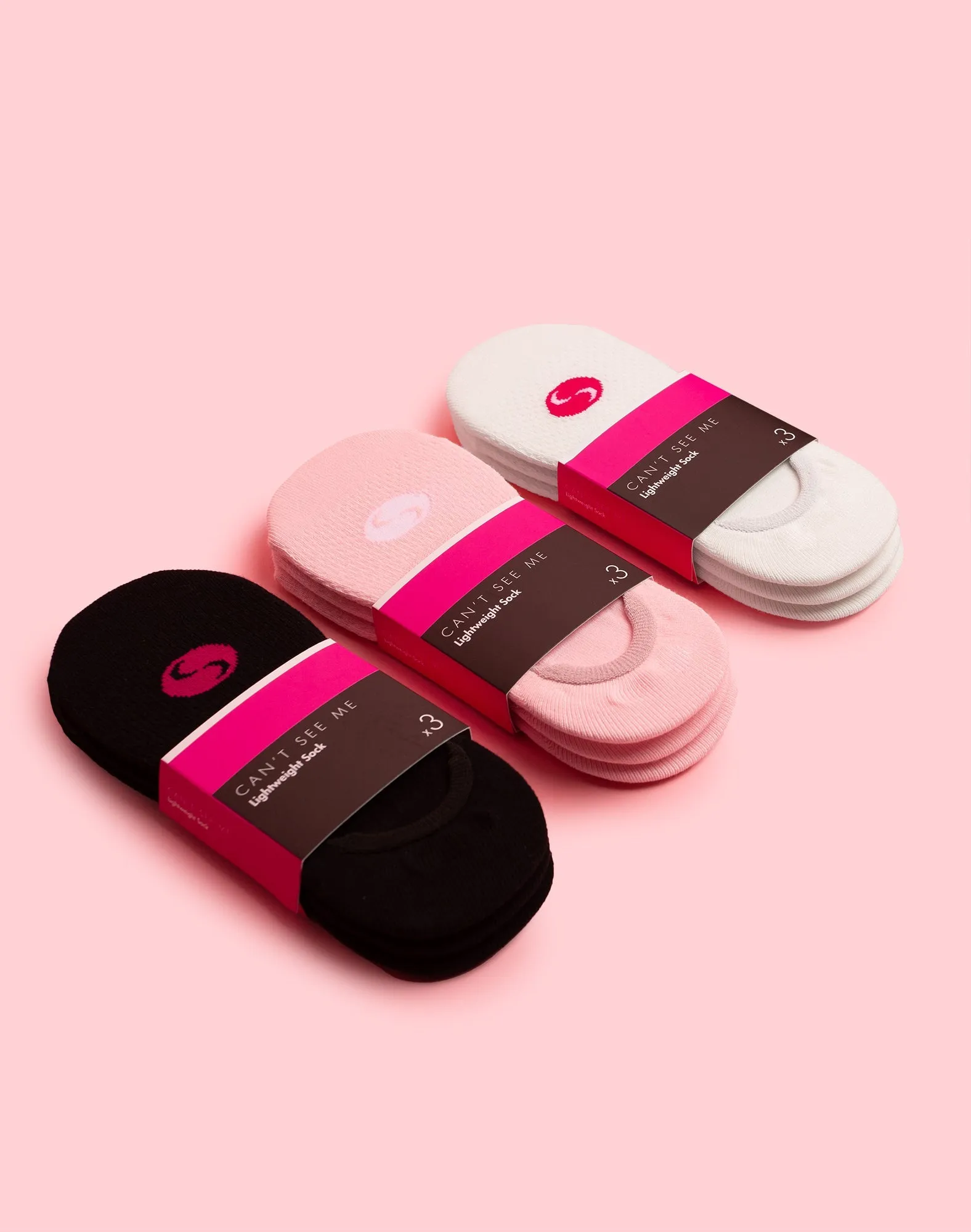 Can't See Me Sock - White 3 Pack