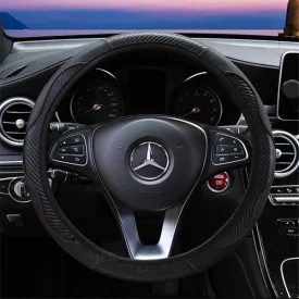 Car Auto Steering Wheel Cover Carbon Fibre Breathable Anti-slip Protector
