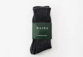 Charcoal Black Mohair Socks