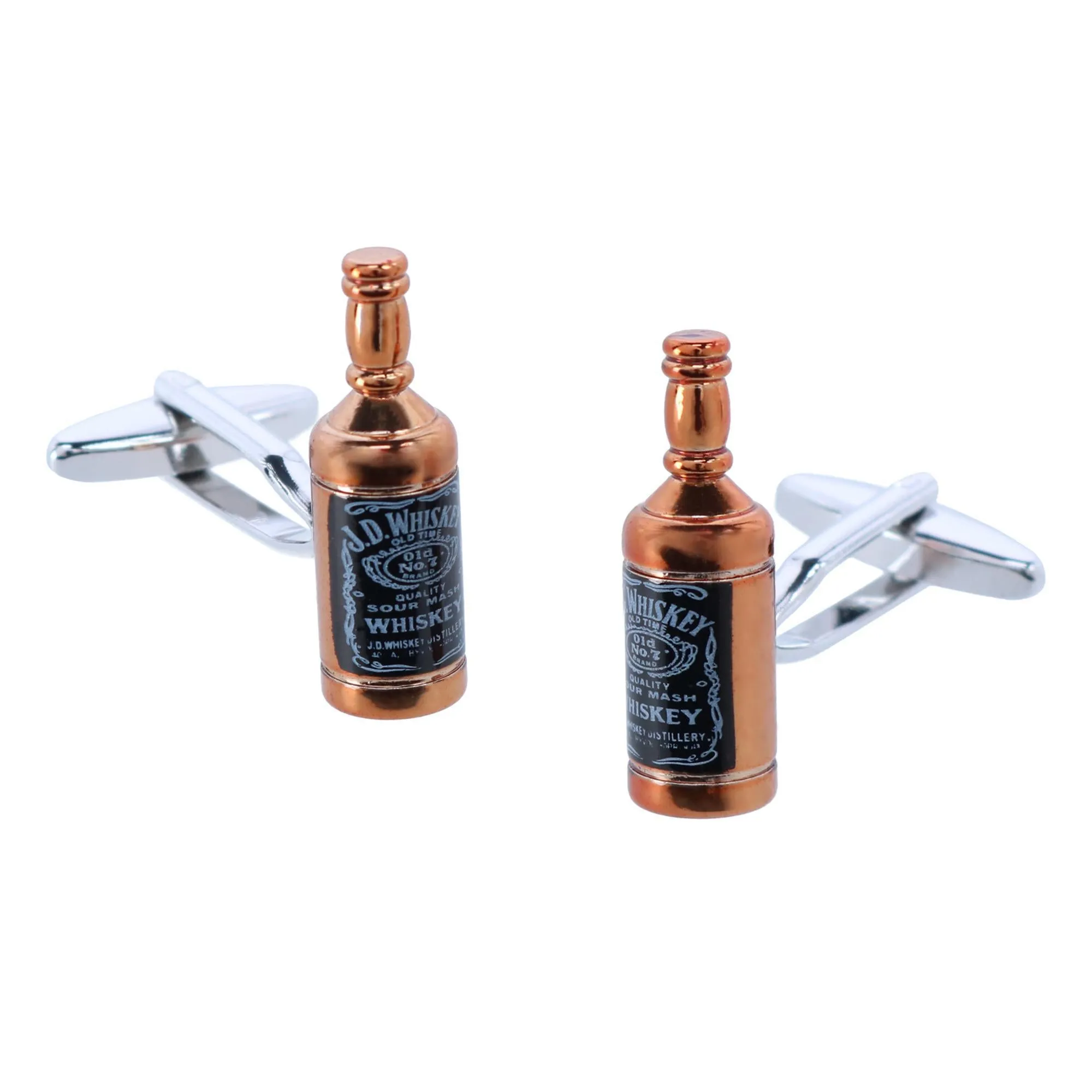 Cheers Whiskey Bottle Cufflinks & Touchdown Football Mid-Calf Socks