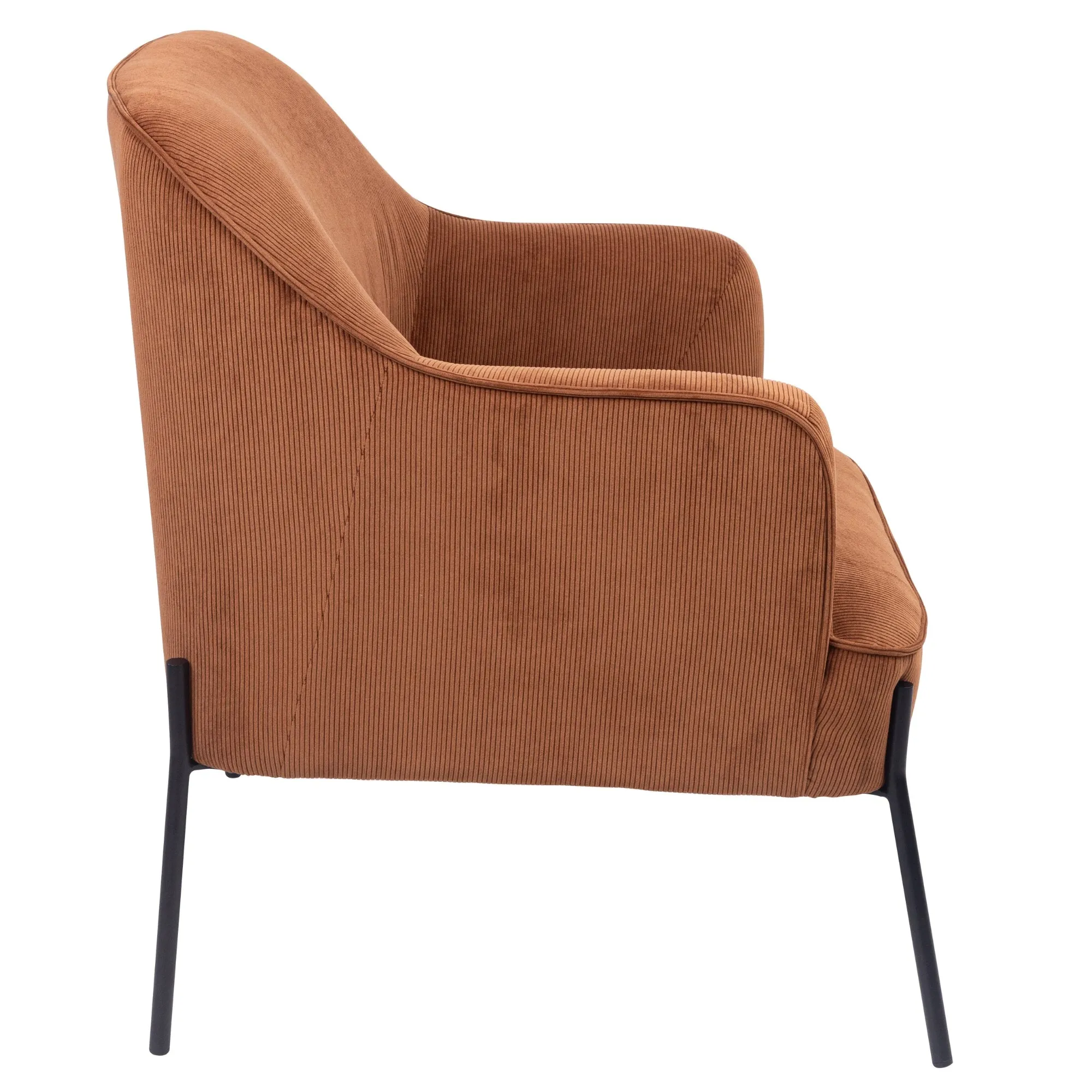 Comfortable Chenille Fabric Armchair with Metal Legs
