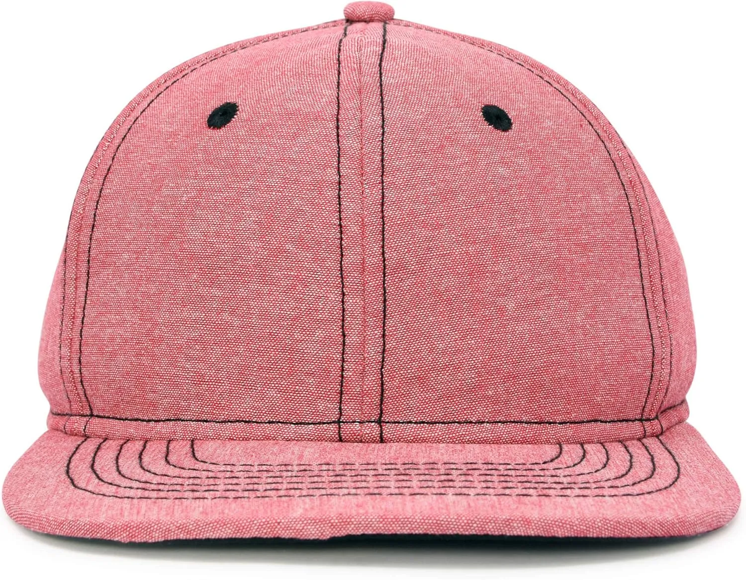 DALIX Premium Flat Bill Baseball Cap Structured Hat Snap Back Chambray