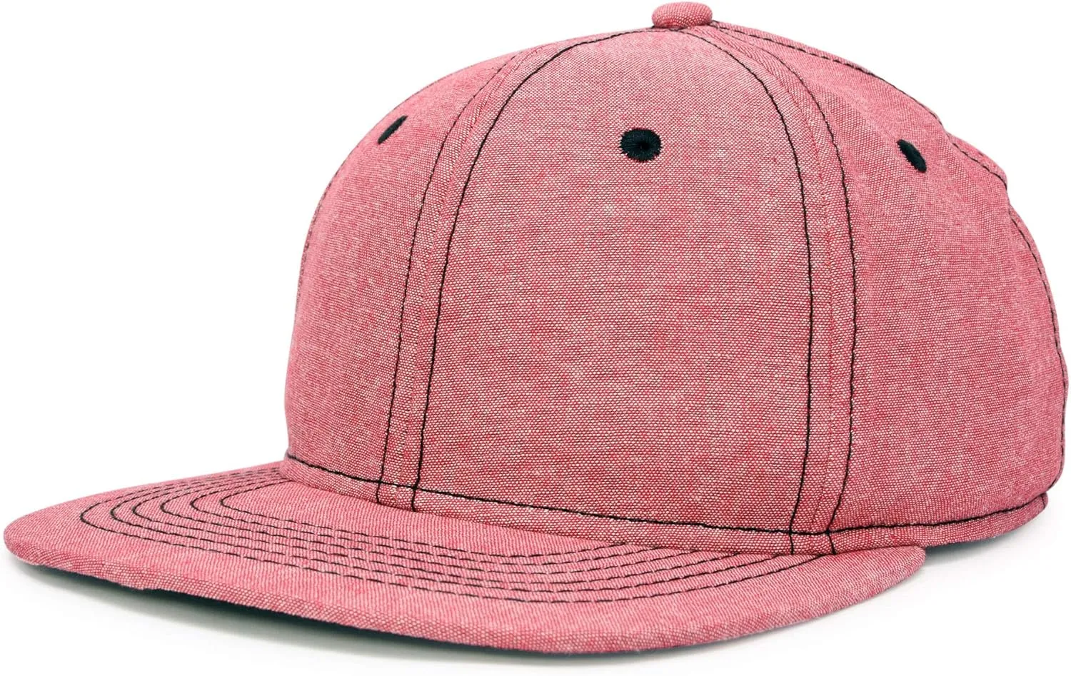 DALIX Premium Flat Bill Baseball Cap Structured Hat Snap Back Chambray