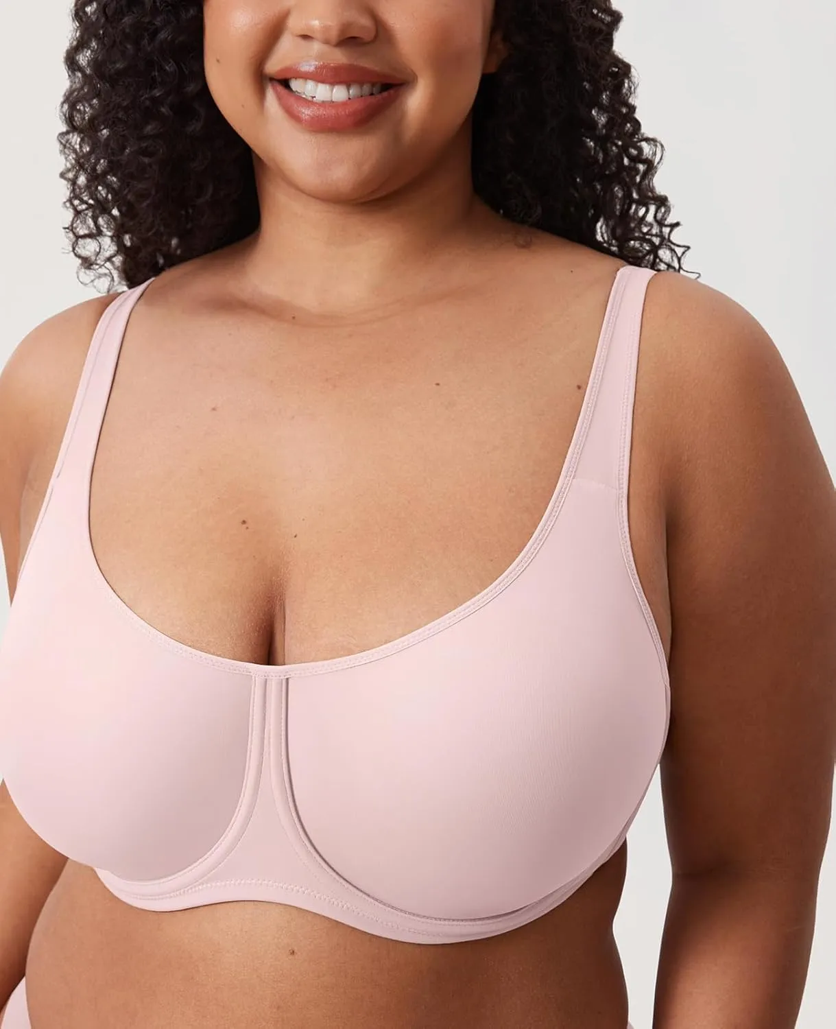 DELIMIRA Women's Confishape Full Coverage Bra Plus Size Supportive Underwire Unlined Comfortable Bras
