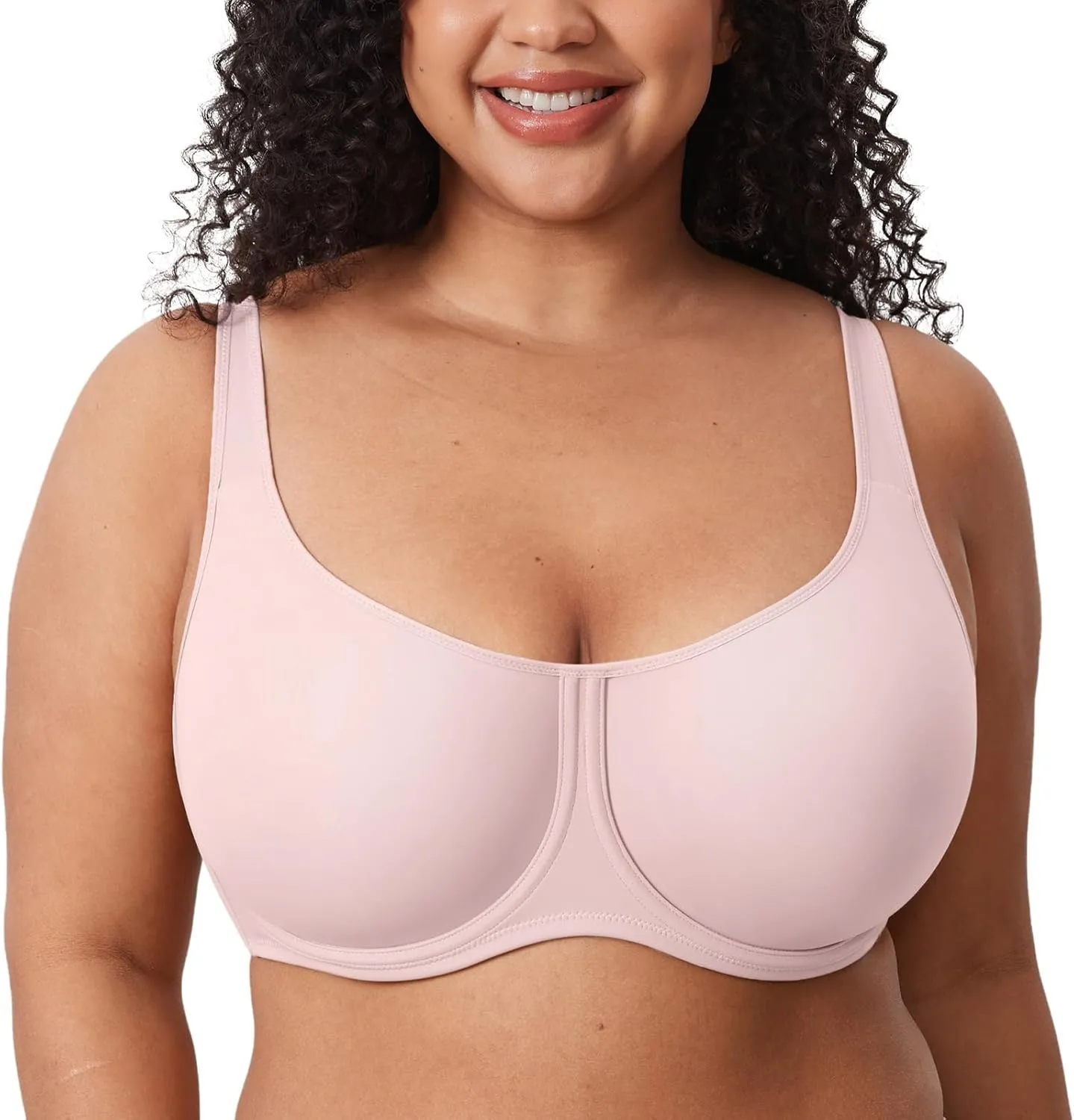 DELIMIRA Women's Confishape Full Coverage Bra Plus Size Supportive Underwire Unlined Comfortable Bras