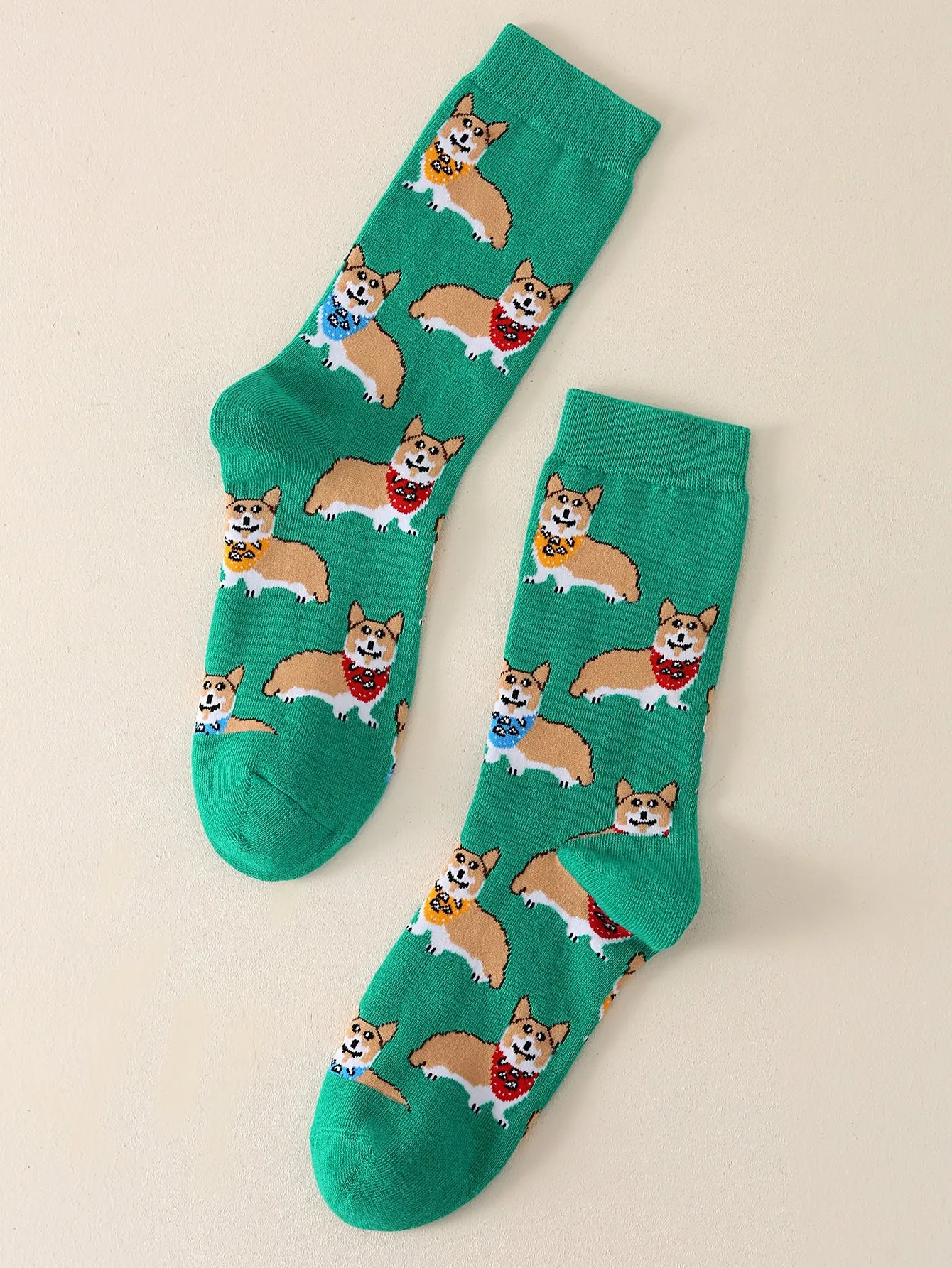 Dog WIth Bandana Crew Socks Funny Socks for Men Novelty Socks Funky Socks Gift