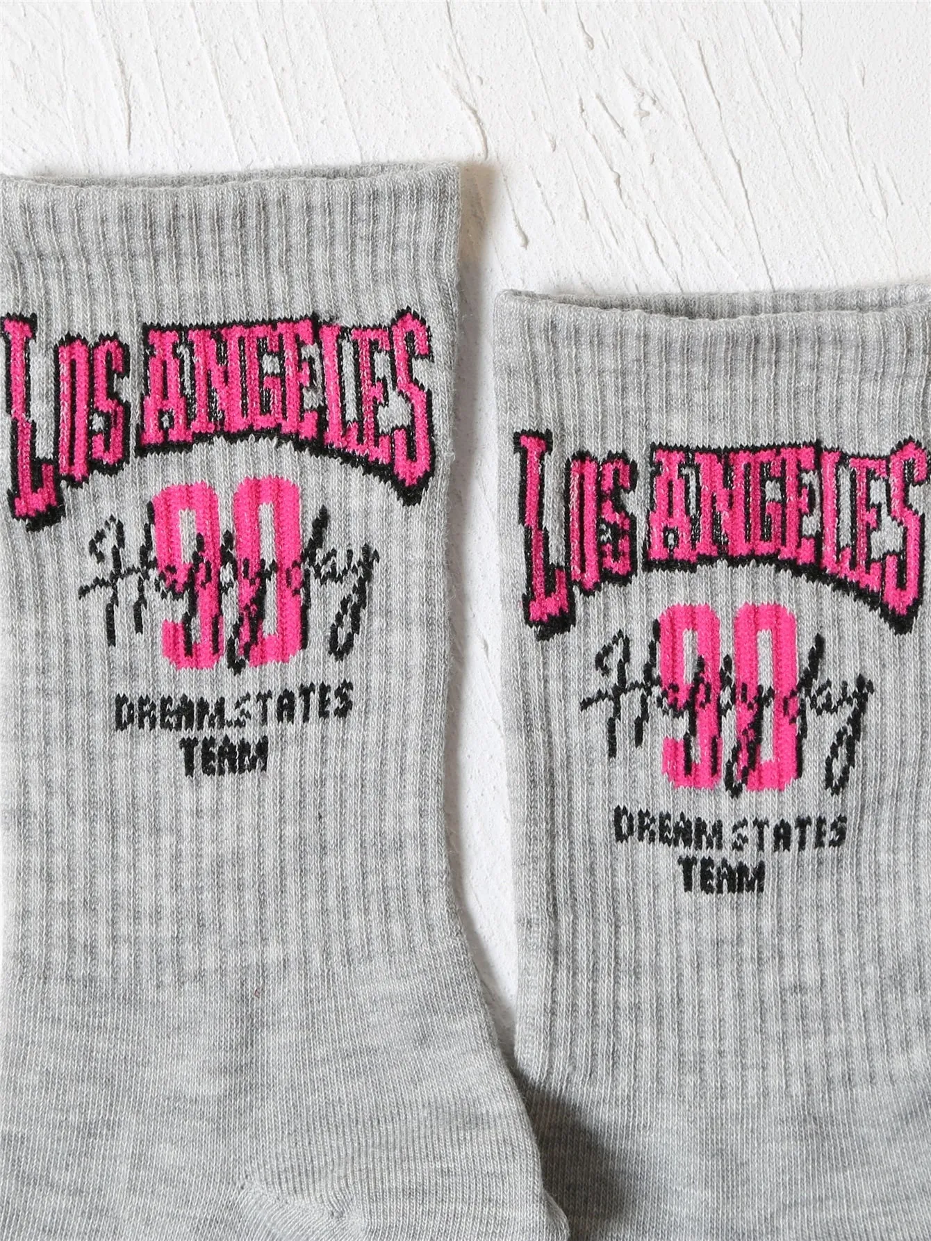 Dream States Team Los Angeles Grey Crew Socks for Women Fun Socks Funky Socks