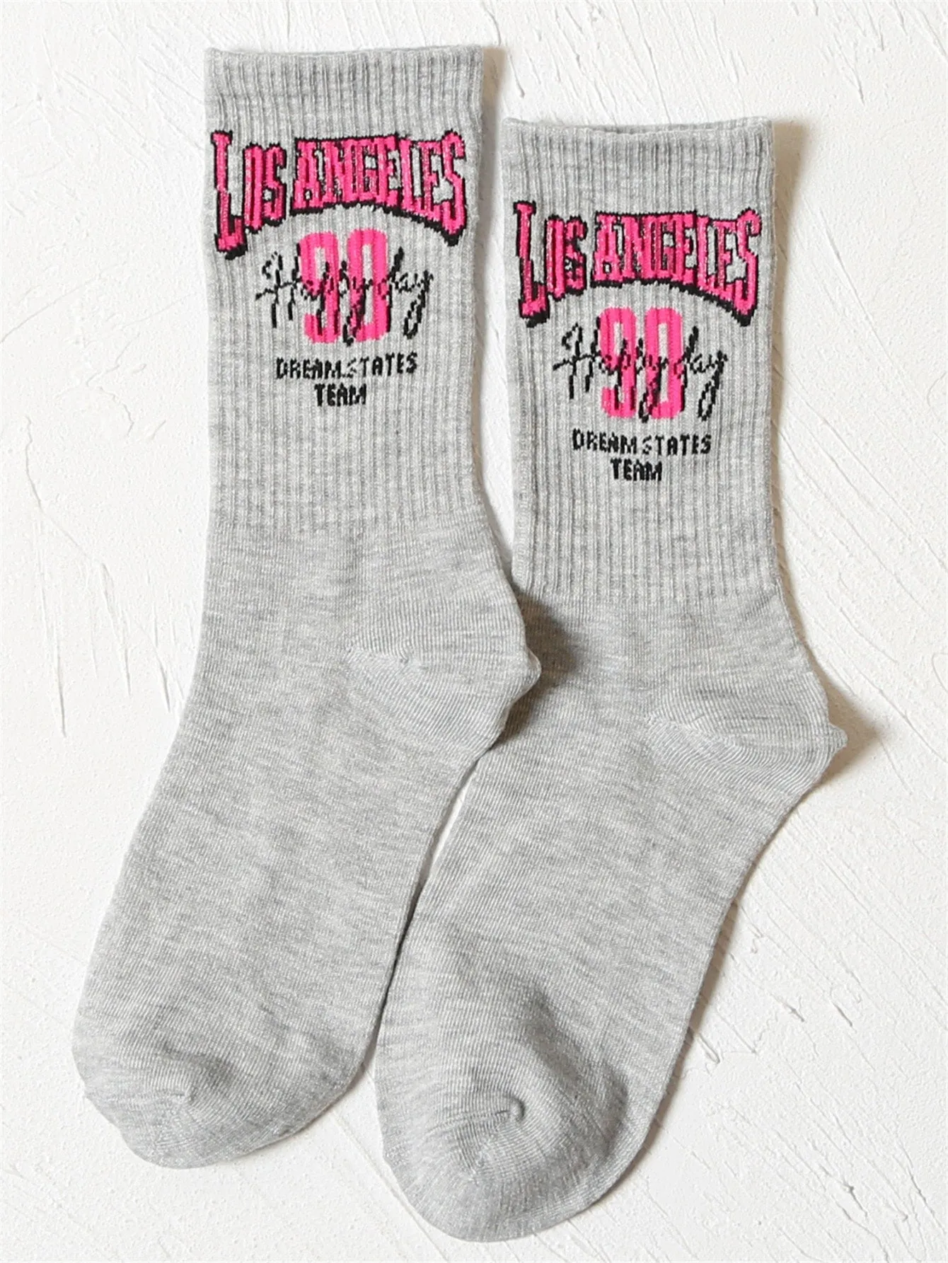Dream States Team Los Angeles Grey Crew Socks for Women Fun Socks Funky Socks