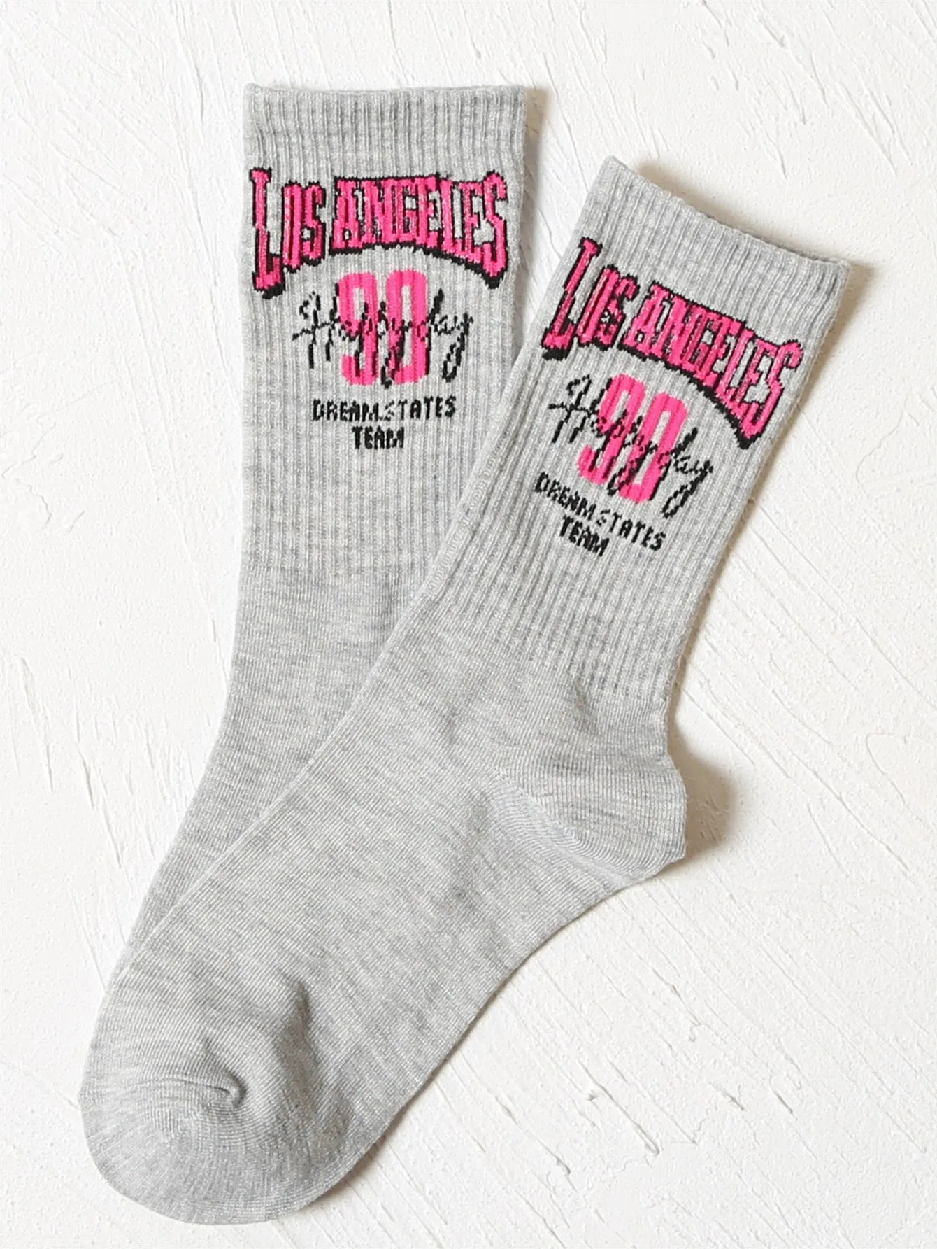Dream States Team Los Angeles Grey Crew Socks for Women Fun Socks Funky Socks
