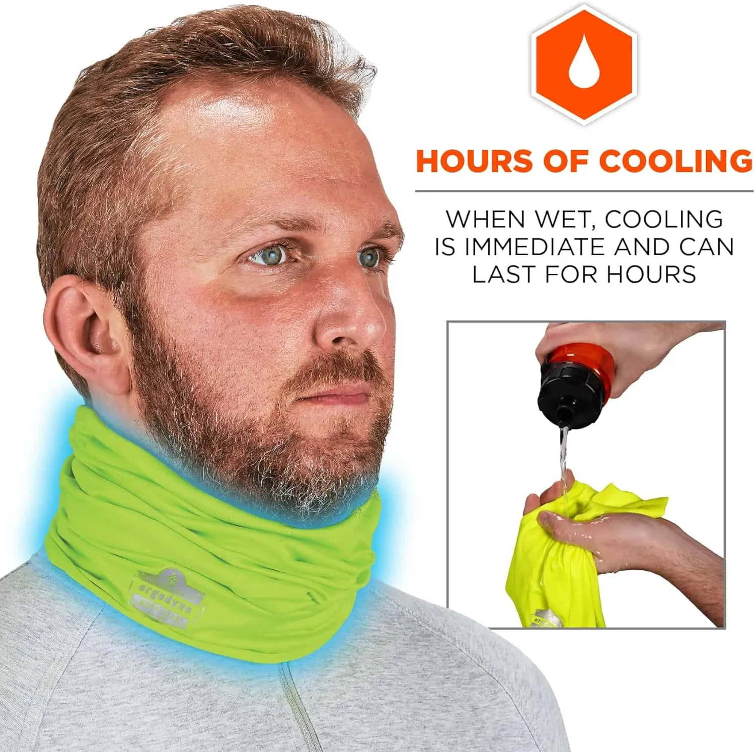 Ergodyne Chill-Its 6487 Cooling Neck Gaiter, Multiple Ways to Wear Headband or Face Mask