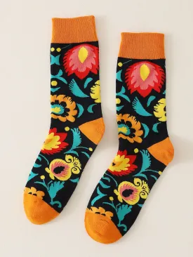 Feather Pattern Crew Socks for Women Fun Socks Funky Socks Novelty Socks