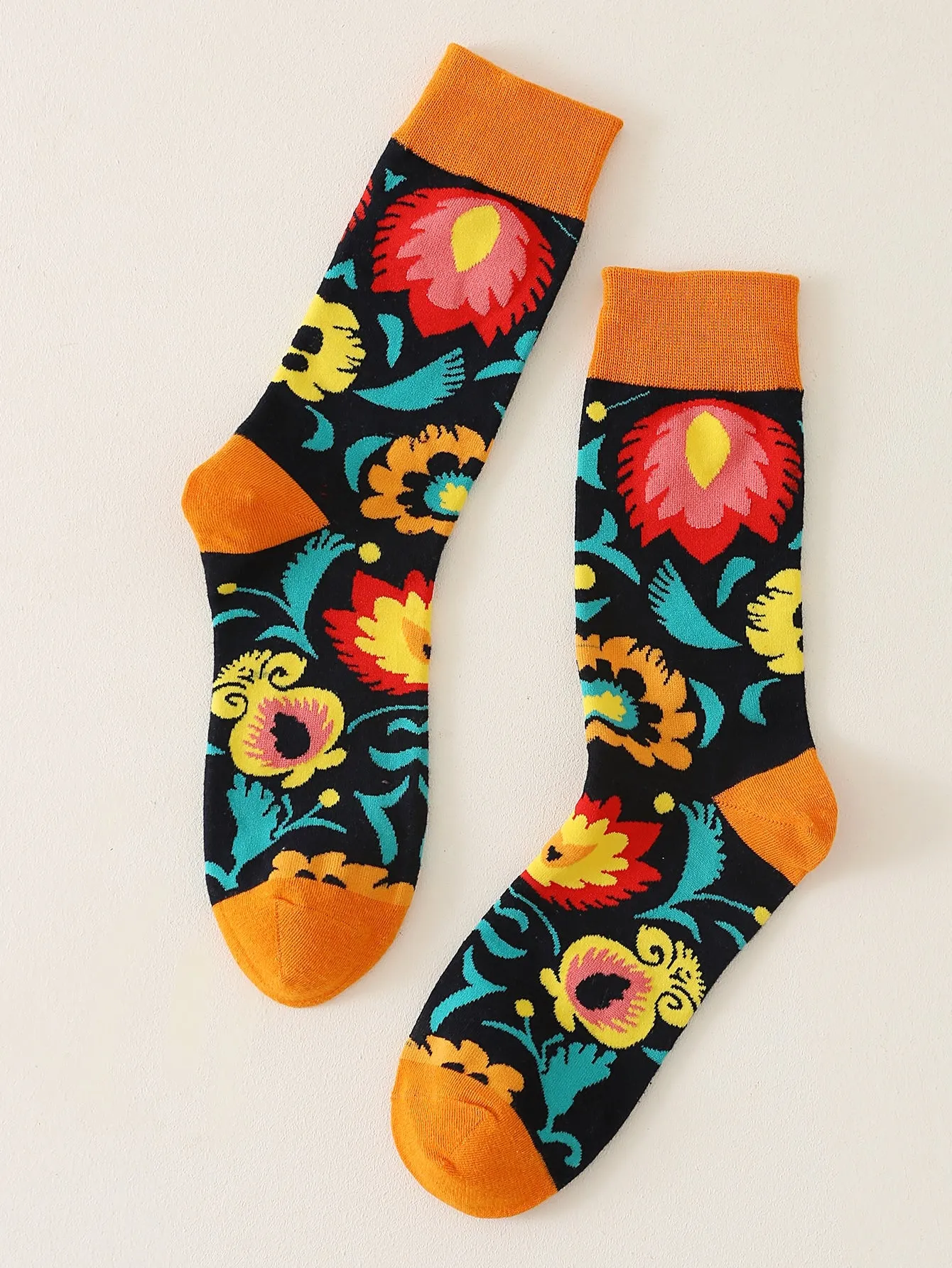 Feather Pattern Crew Socks for Women Fun Socks Funky Socks Novelty Socks
