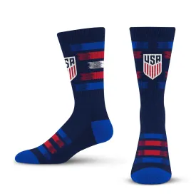 For Bare Feet USMNT Faded Stripe Navy Socks