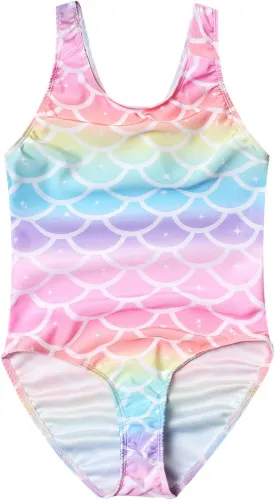 Girls Bathing Suits Unicorn Mermaid Swimsuits One Piece Swimwear