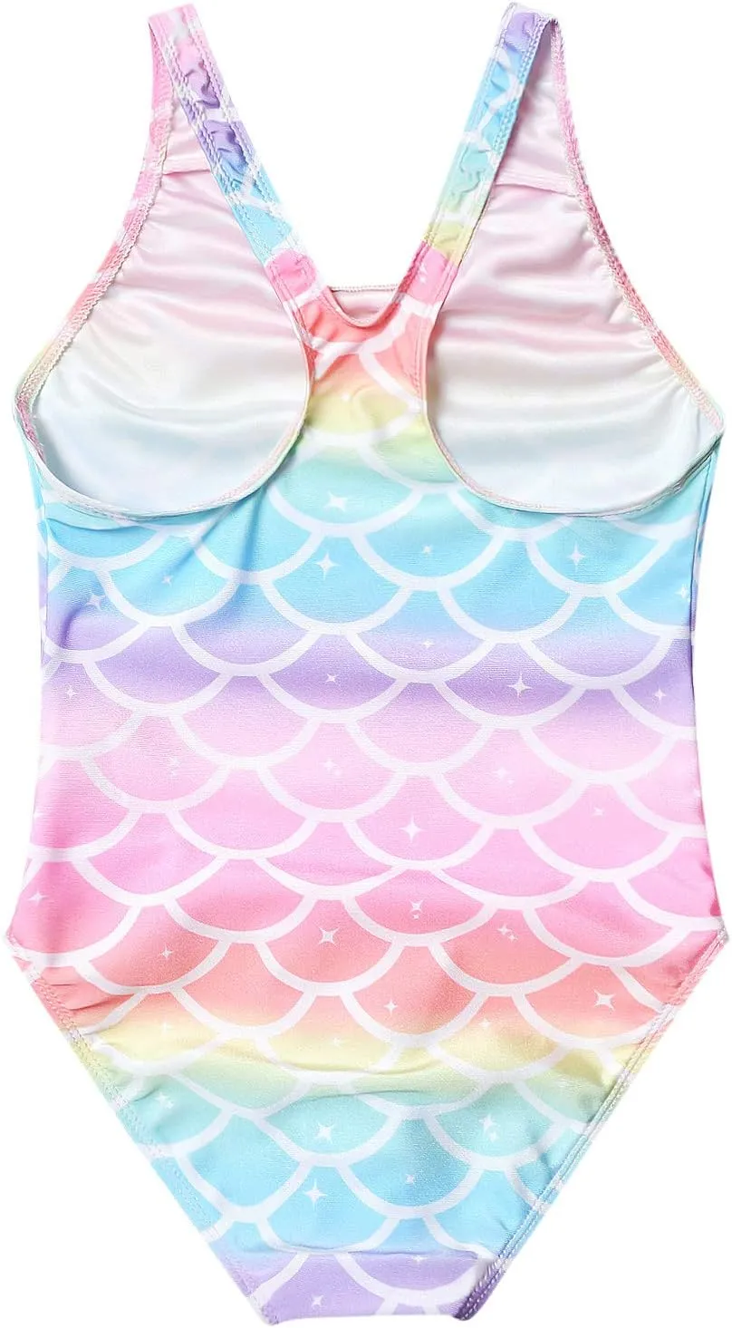 Girls Bathing Suits Unicorn Mermaid Swimsuits One Piece Swimwear