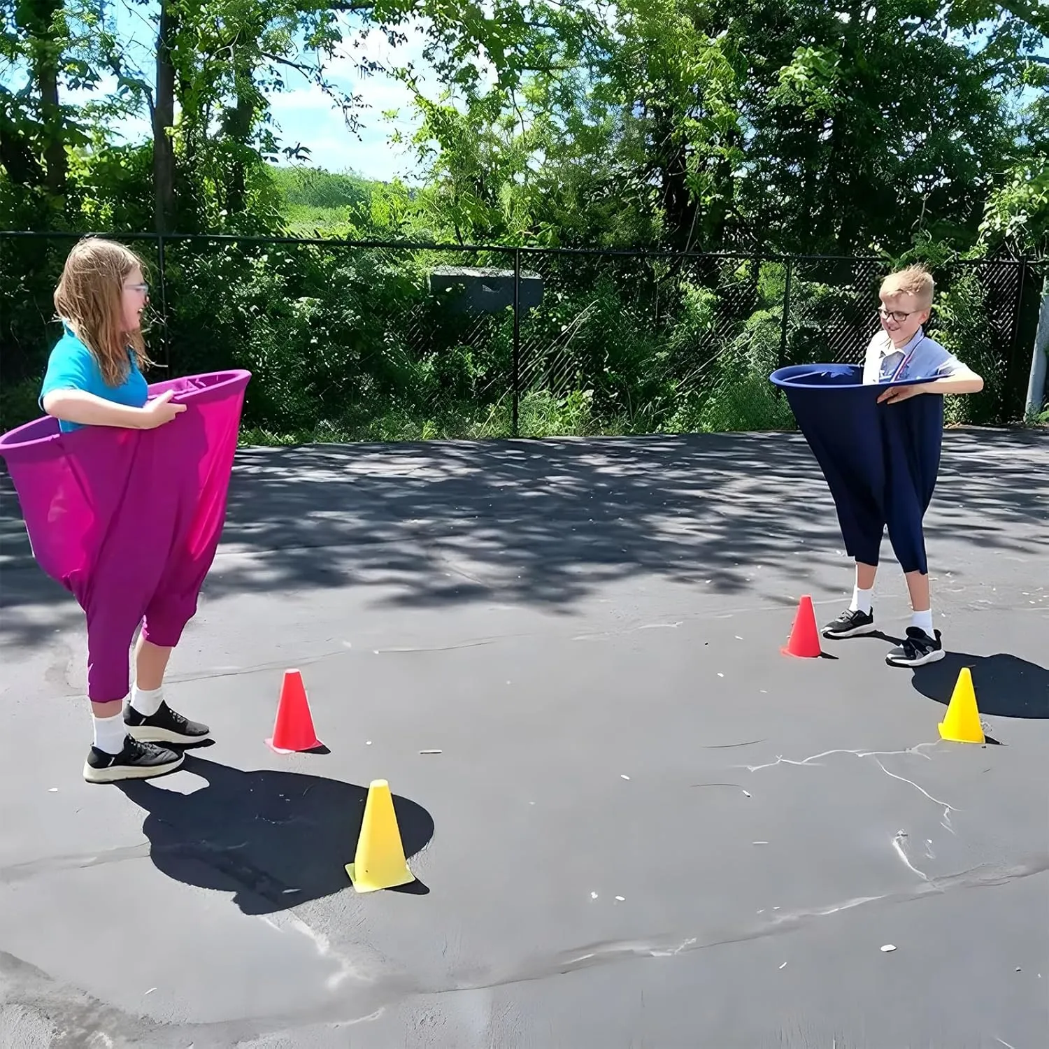 Granny Pants Yard GameSet - 2pcs Freaky Pants Game with 4 Bouncy Balls & 2 Marker Cones,Fun and Engaging Yard Game for All Ages,Outdoor Recreational Games,Group Ball Activity