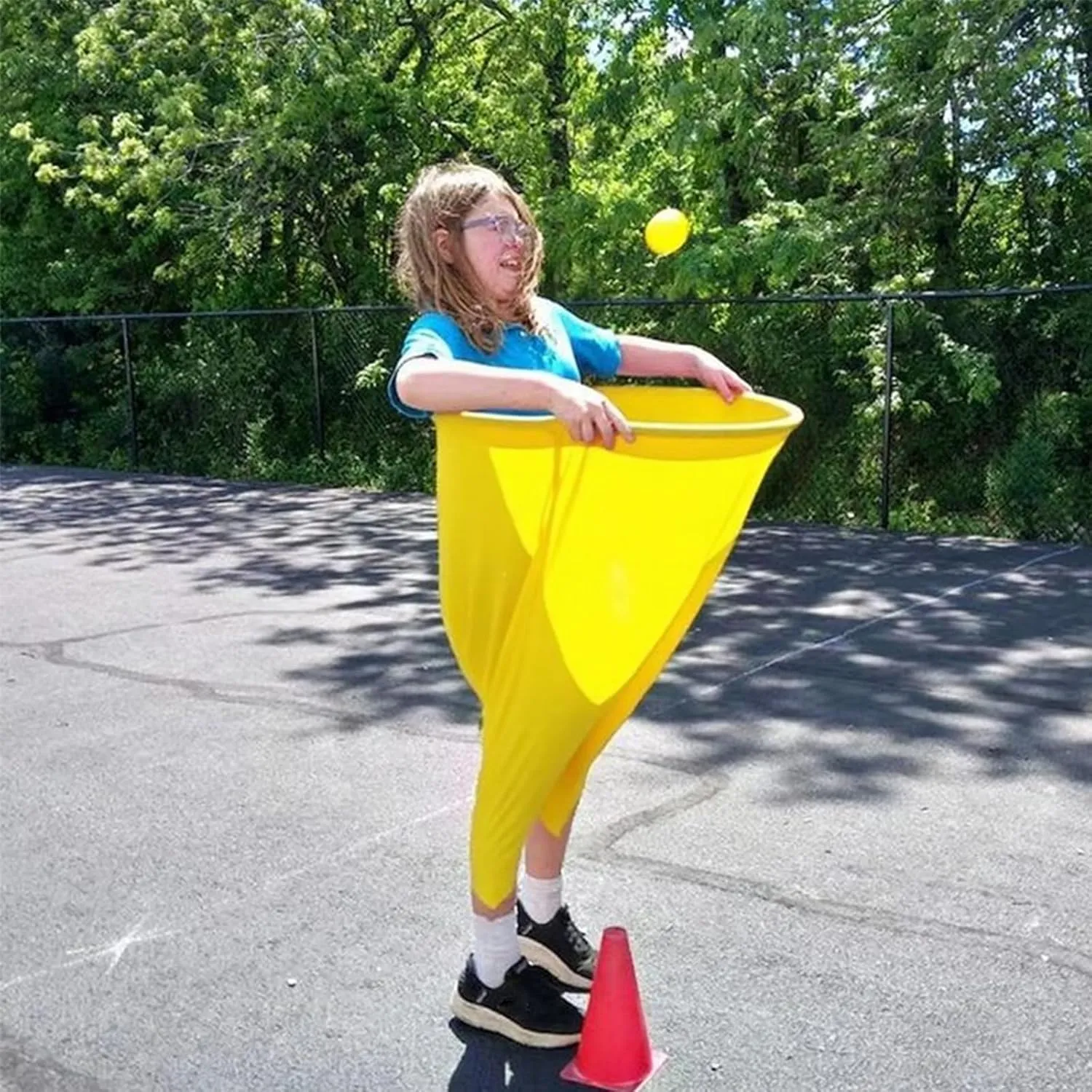 Granny Pants Yard GameSet - 2pcs Freaky Pants Game with 4 Bouncy Balls & 2 Marker Cones,Fun and Engaging Yard Game for All Ages,Outdoor Recreational Games,Group Ball Activity