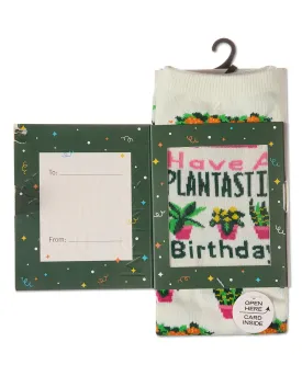 Have a Plantastic Birthday Greeting Card Crew Socks