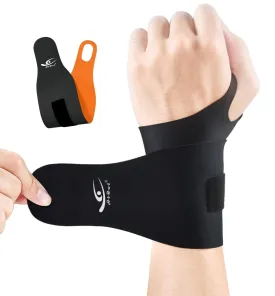 HiRui Ultra-Thin Elastic Wrist Brace Wrist Wraps, Compression Wrist Straps Support for Carpal Tunnel Arthritis Tendonitis Sprains Pain Relief Workout, Soft & Comfortable (Black (Pack of 1))