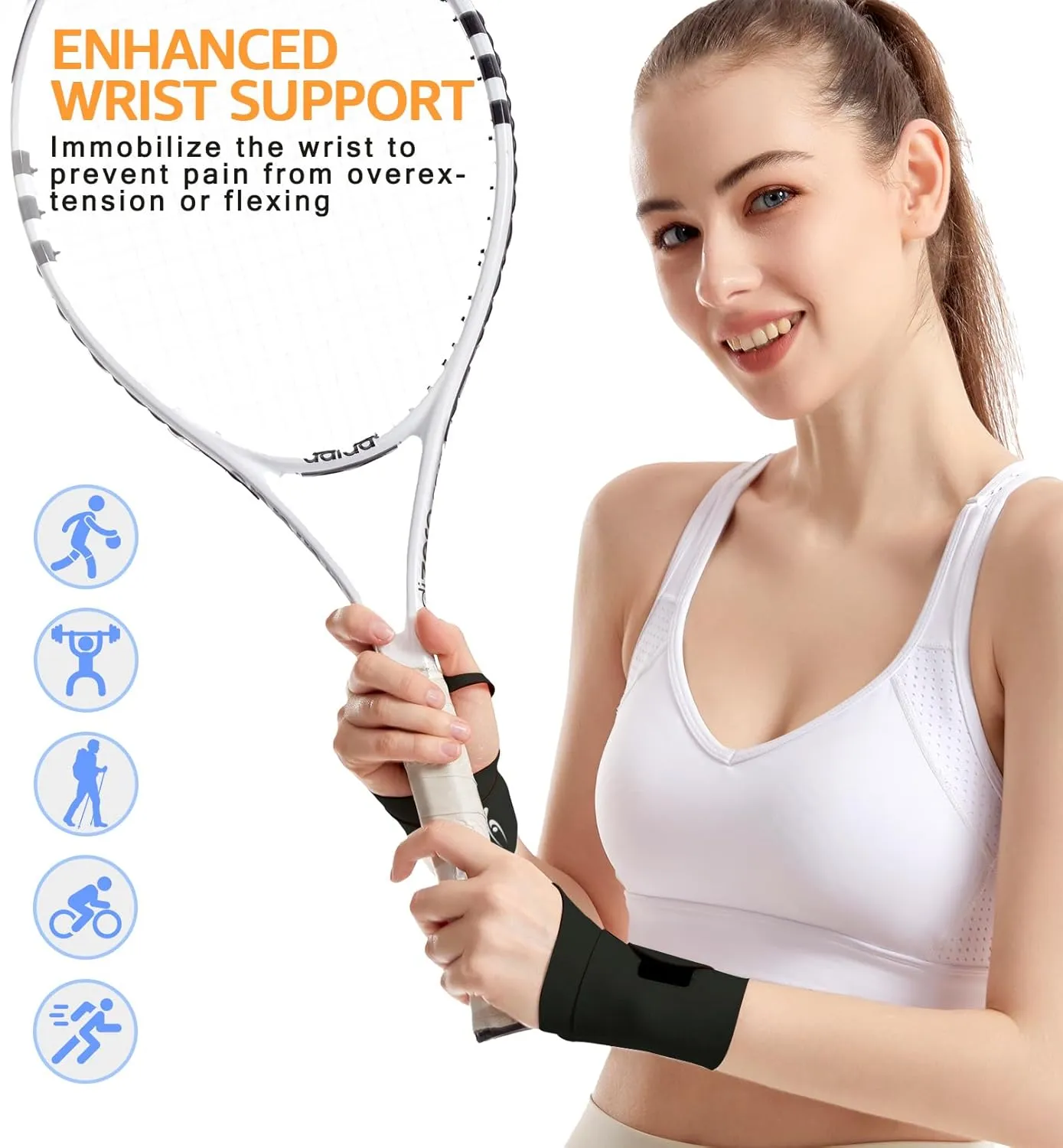 HiRui Ultra-Thin Elastic Wrist Brace Wrist Wraps, Compression Wrist Straps Support for Carpal Tunnel Arthritis Tendonitis Sprains Pain Relief Workout, Soft & Comfortable (Black (Pack of 1))