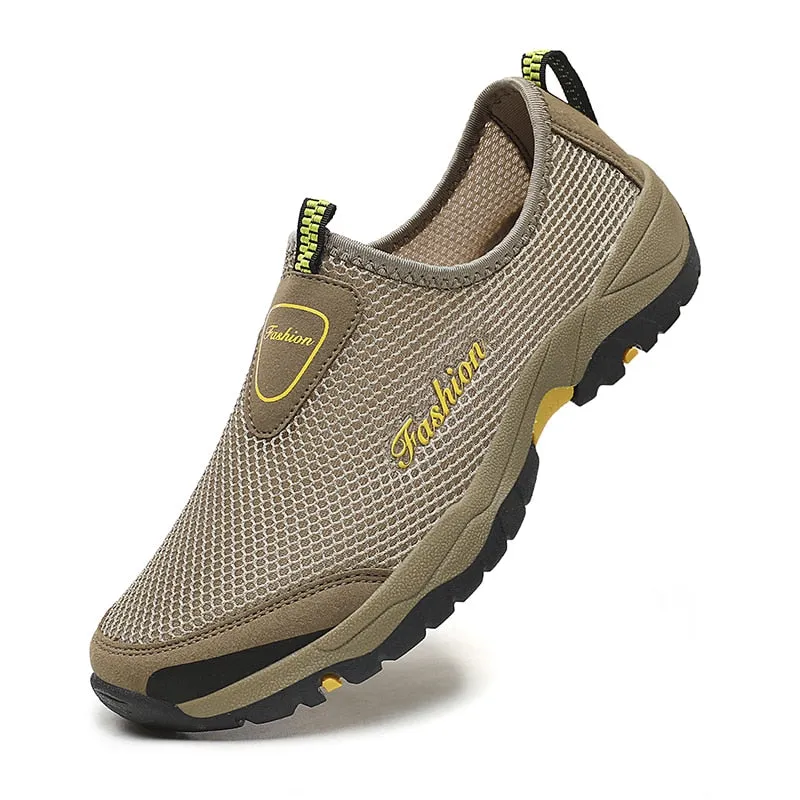Hnzxzm Summer Mesh Shoes Men Sneakers Plus Size Lightweight Breathable Walking Footwear New Slip-On Comfortable Casual Men's Shoes